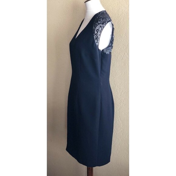 Basler Womens Black Sequin Lace Dress Size 40 - Picture 5 of 12